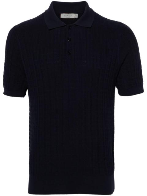 Canali patterned-jacquard cotton polo shirt