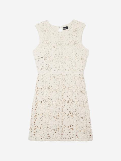 The Kooples SHORT DRESS IN ECRU CROCHET