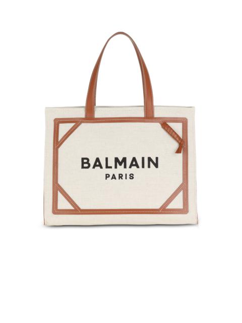 Balmain B-Army 42 canvas tote bag with leather details