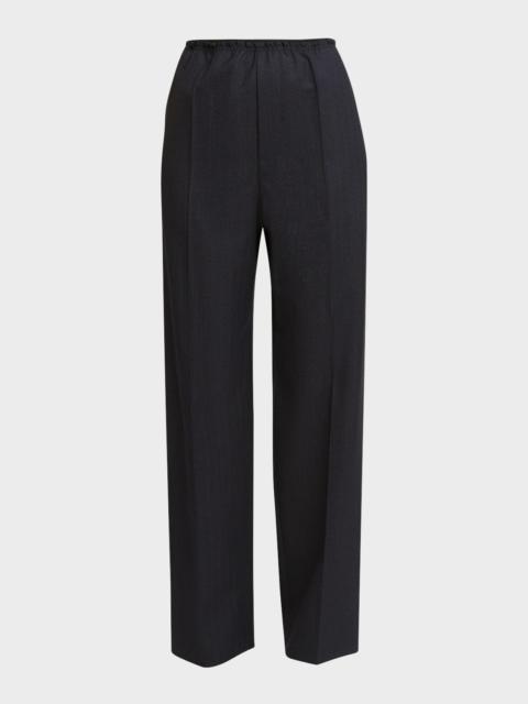 Bottega Veneta Subtle Striped Straight-Leg Wool Trousers