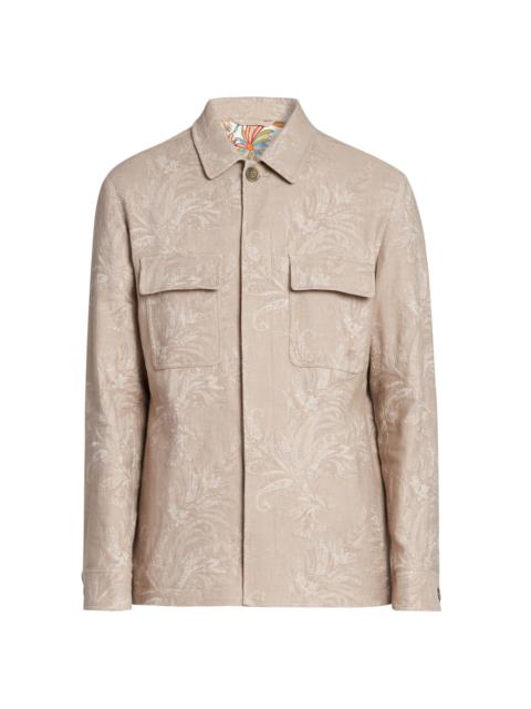 Etro Men's Paisley Cotton-Linen Overshirt - Beige