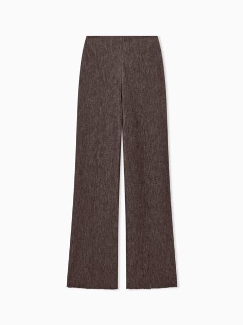 GIORGIO ARMANI TROUSER WIDE-LEG VIRGIN WOOL JERSEY WITH BACK ZIP