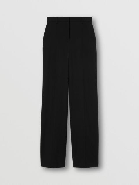 Burberry Embroidered Logo Wool Tailored Trousers