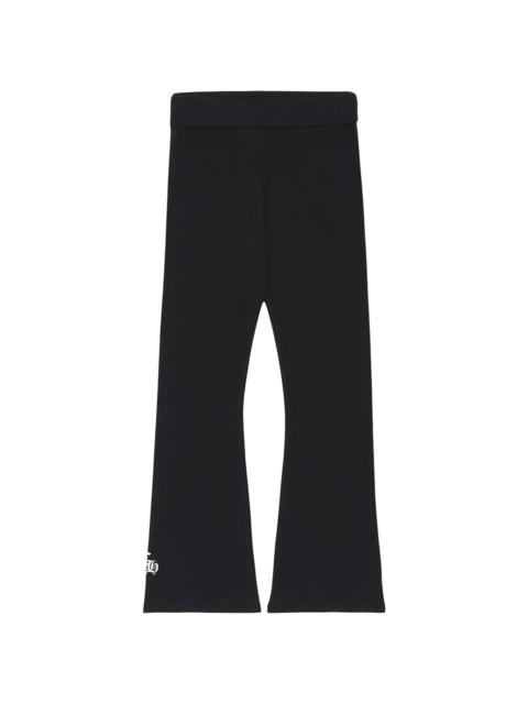 Chrome Hearts CH Scroll Logo Bell Bottom Yoga Pants "Black / White" CHRM1206