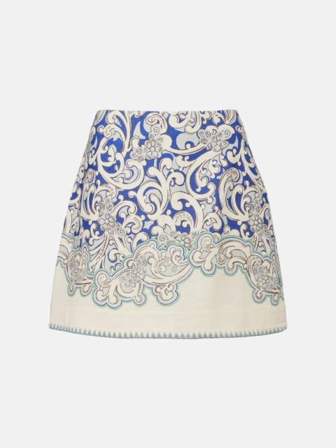 ALÉMAIS Printed linen and cotton miniskirt