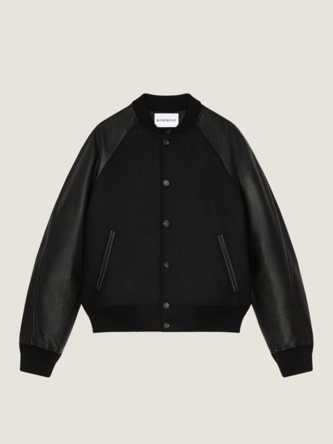 Givenchy MIX MATERIAL BLOUSON WITH GIVENCHY PARIS EMBROIDERY