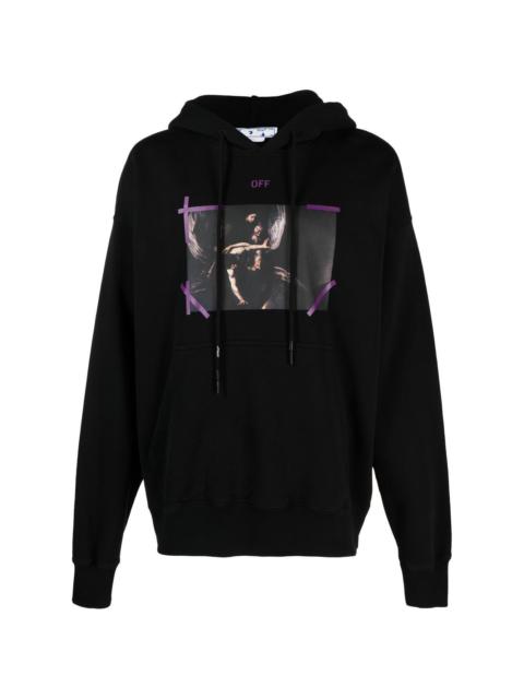 graphic-print drawstring hoodie
