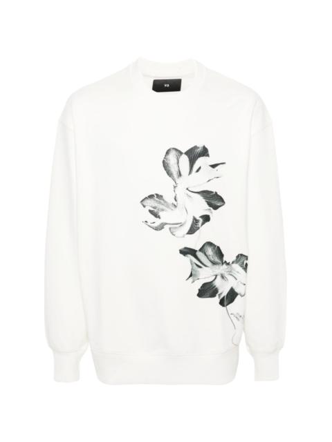 Y-3 floral-print drop-shoulder sweatshirt