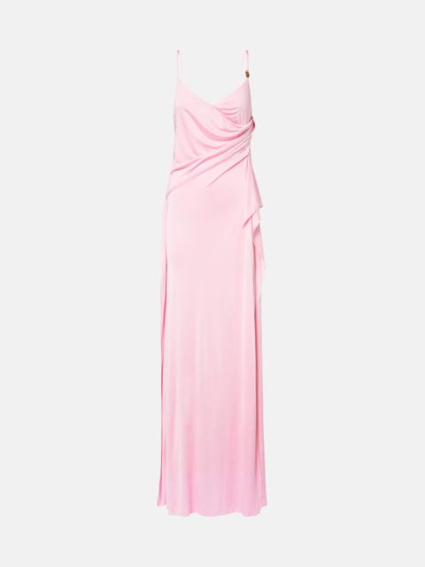VERSACE Medusa gathered jersey gown