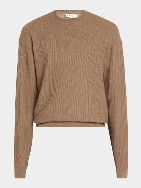 FRAME Textured Wool Crewneck Sweater