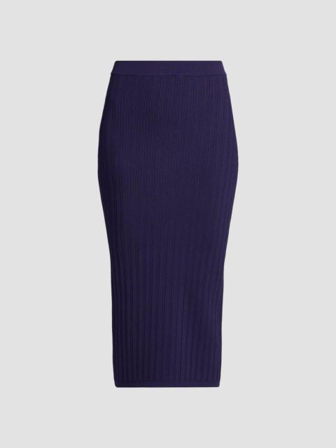 VERSACE Women's La Vacanza Mesh Rib-Knit Midi-Skirt - Purple
