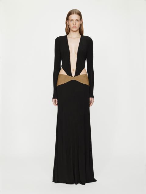 Contour Suede Belted L/S Gown
