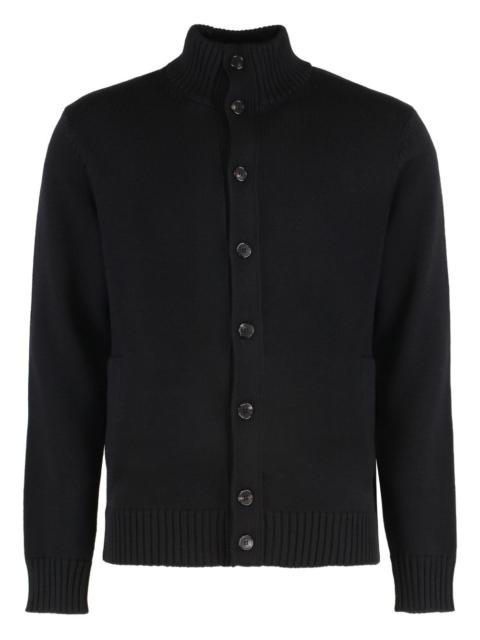 SLOWEAR button high-neck cardigan