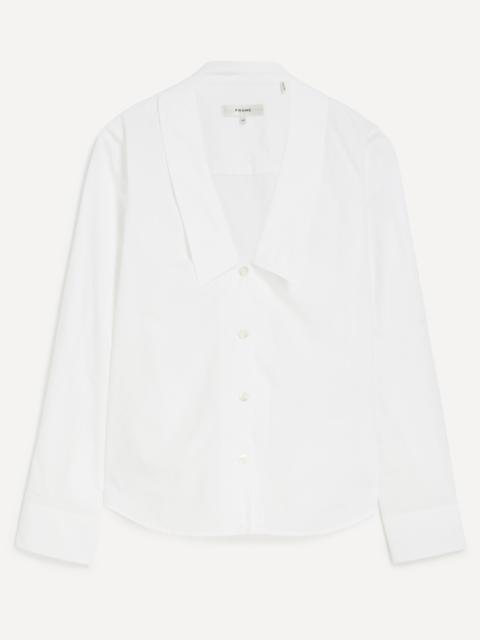 FRAME Low Collar Cotton Shirt