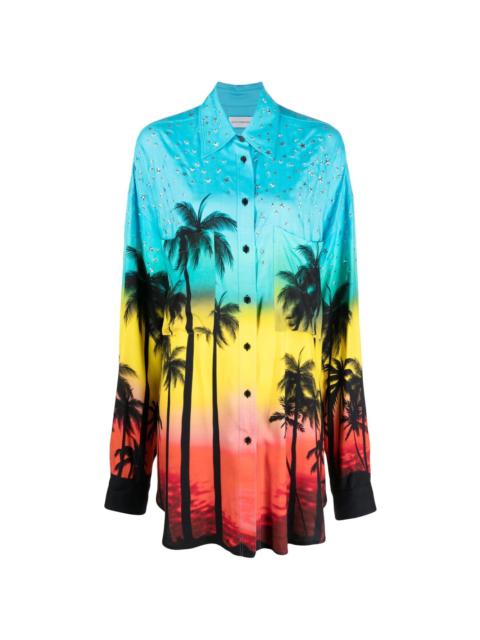 oversized palm print shirt