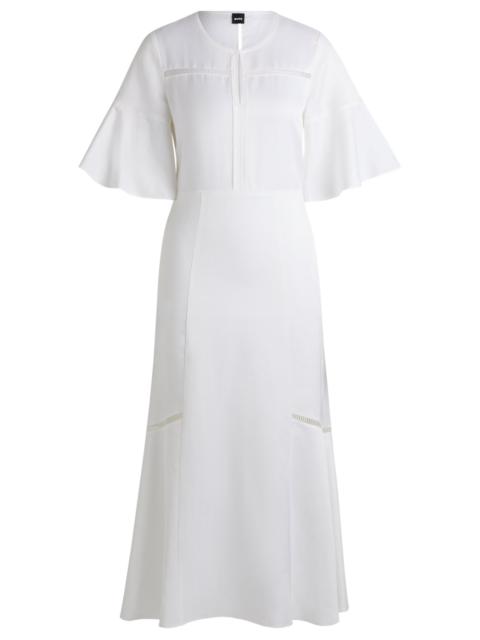 BOSS SHORT-SLEEVED DRESS WITH LADDER-LACE TRIMS