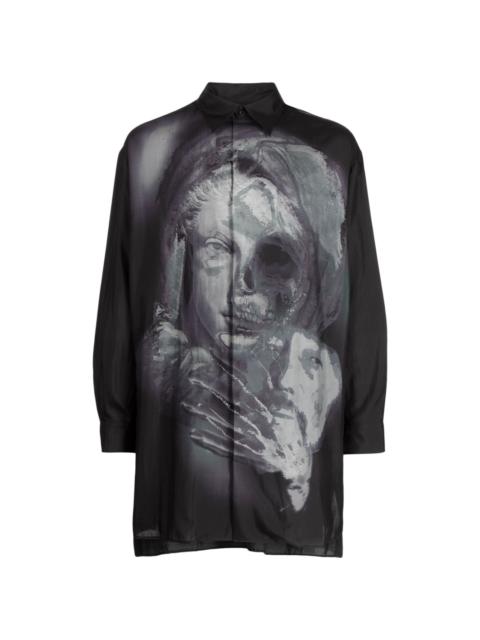Yohji Yamamoto graphic-print silk shirt