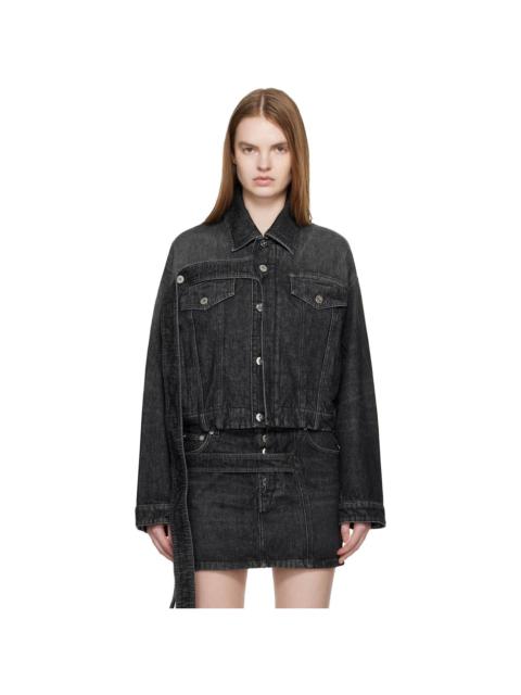 Jean Paul Gaultier Black Oversized Strap Denim Jacket