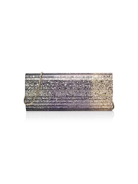 JIMMY CHOO Sweetie Glitter Acrylic Clutch-On-Chain