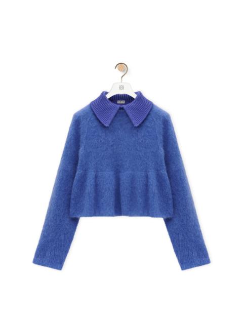 Polo sweater in mohair blend