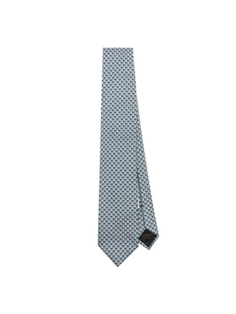 geometric-jacquard silk tie
