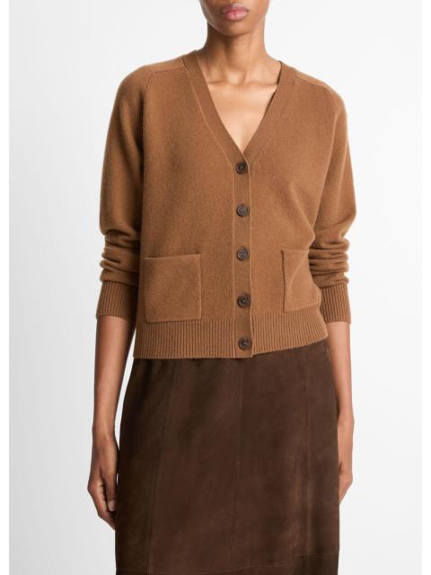 Vince Wool & Cashmere-Blend Pocket V-Neck Cardigan