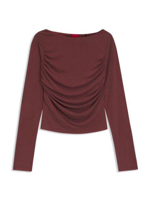 HUGO SLIM-FIT CUPRO TOP WITH MODERN BOATNECK