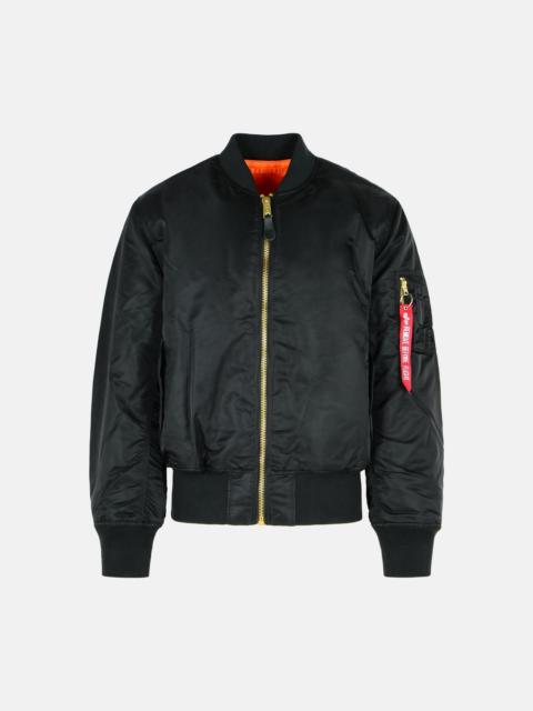 ALPHA INDUSTRIES 'MA-1 BASE FILGHT' BLACK NYLON BOMBER JACKET