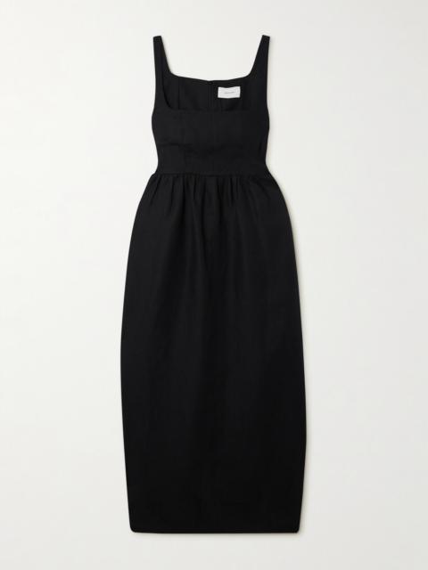 BONDI BORN® + Net Sustain Delphi Organic Linen Midi Dress