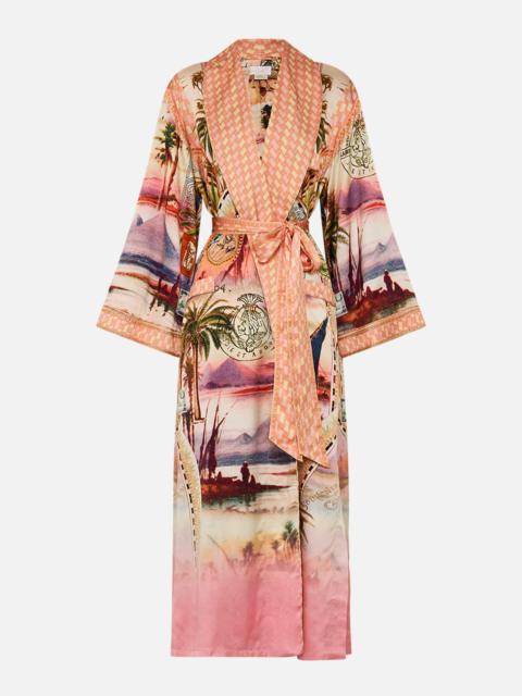 CAMILLA LONG ROBE WITH FLARED SLEEVE