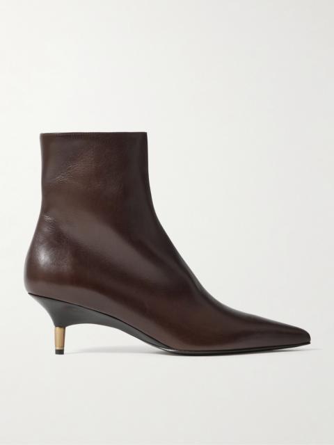 KHAITE Bella Leather Ankle Boots