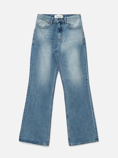 Tonywack FLARED-LEG DISTRESSED DENIM JEANS