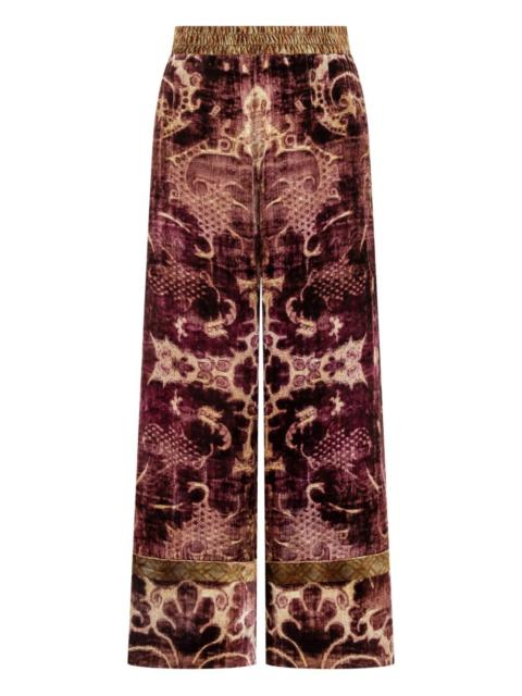 Pierre-Louis Mascia damask-print velvet trousers