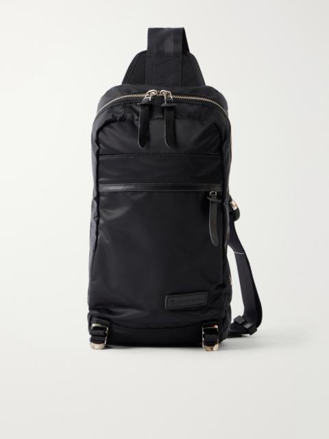 master-piece Lightning Leather-Trimmed Shell Sling Backpack