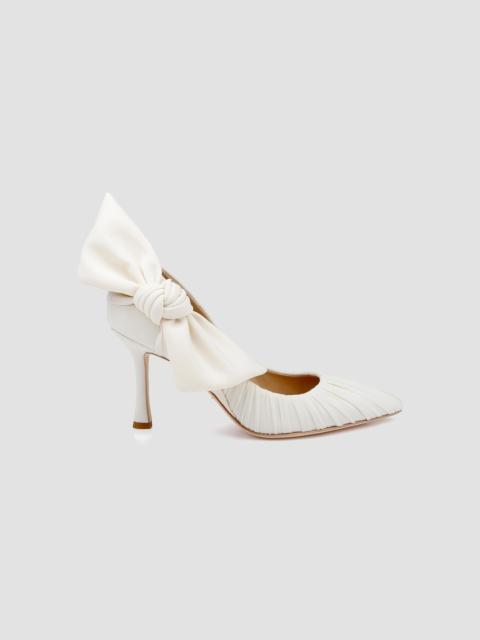 BADGLEY MISCHKA Women's Vanesa 85MM Pleated Satin Pumps - Ivory Fabric
