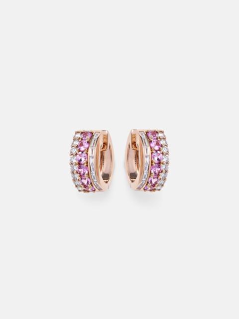 ANITA KO Lola 18kt rose gold hoop earrings with diamonds and sapphires