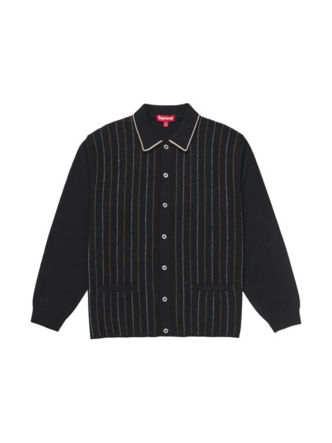 Supreme Supreme Studded Suede Zip Up Cardigan White - FW25SK39