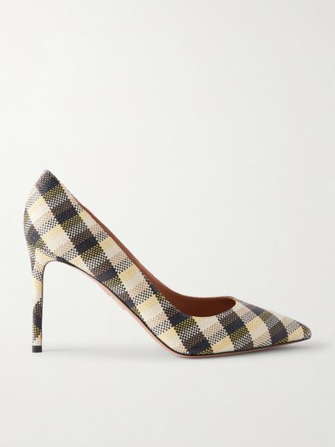 AQUAZZURA Purist Checked Raffia Pumps