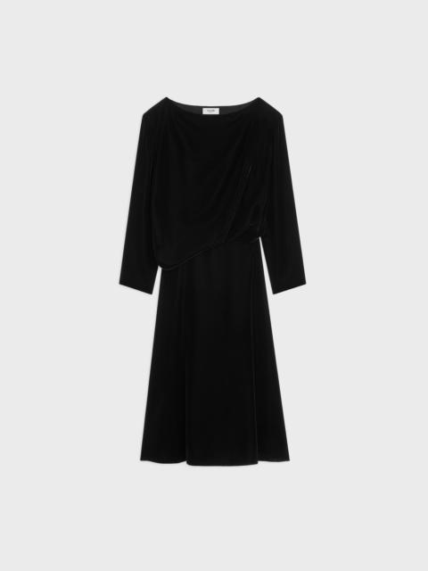 draped dress IN fluid velvet