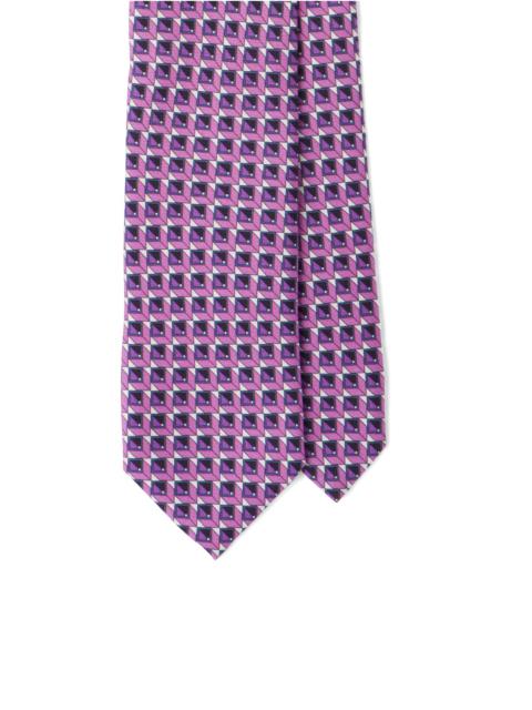 Prada Micro-cube print silk twill tie