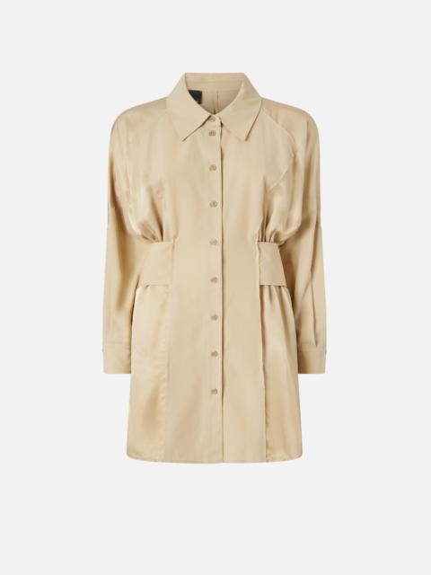 PINKO SHORT SHIRT DRESS IN HABOTAI AND COTTON