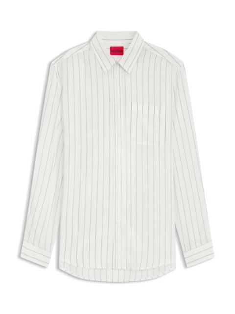 HUGO OVERSIZED-FIT SHIRT IN STRIPED CANVAS