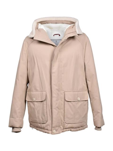 Brunello Cucinelli Quilted Down Parka Jacket "Sand" BRUN900