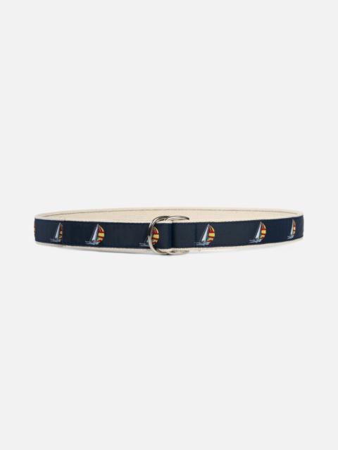 J. PRESS MADE-IN-USA SAILING BOATS MOTIF D RING BELT