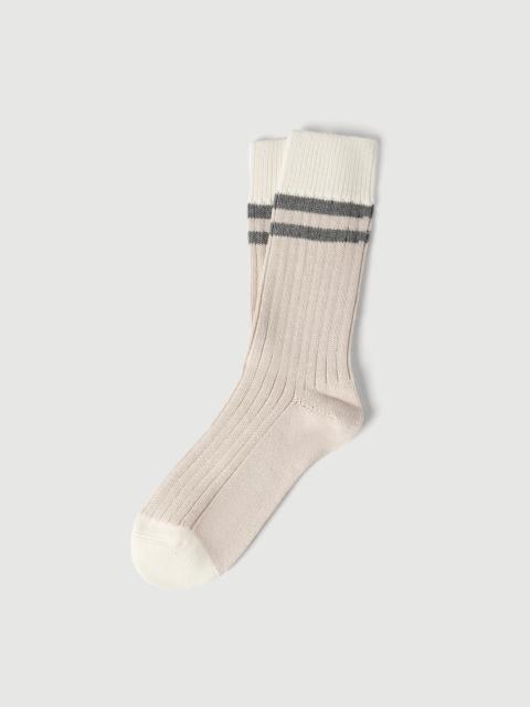 Brunello Cucinelli Cotton socks with stripes