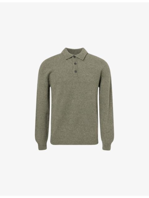 Sunspel Long-Sleeve Wool Knitted Polo Shirt