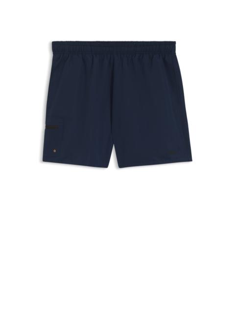 BOSS DRAWSTRING SWIM SHORTS WITH ZIPPERED CARGO POCKET