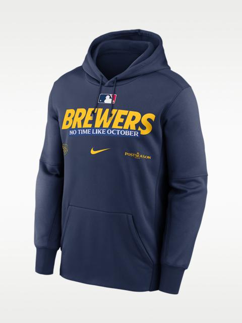 Nike Milwaukee Brewers 2026 Postseason Authentic Collection Men's Nike Therma-FIT MLB Pullover Hoodie