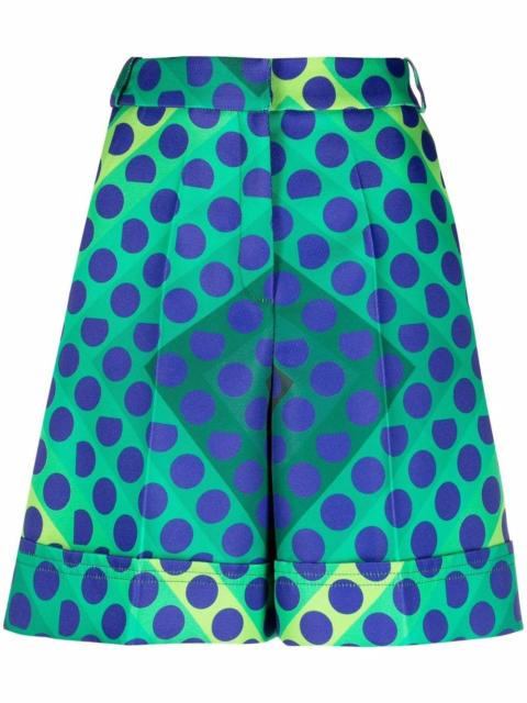 rabanne high-waisted graphic-print shorts