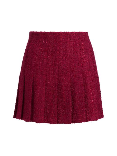 Alice + Olivia Women's Carter Stitch Wool-Blend Pleated Miniskirt - Oxblood